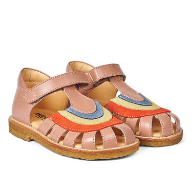 Colourblock rainbow sandal with velcro