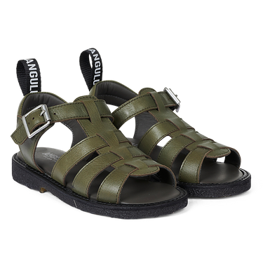 Sandal with buckle closure and Angulus logo tape