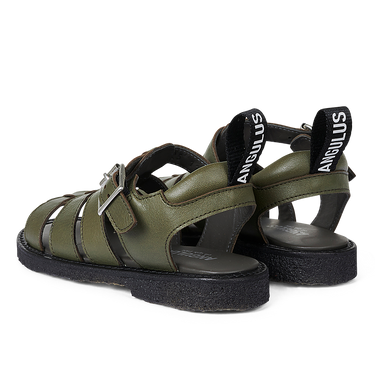 Sandal with buckle closure and Angulus logo tape