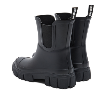 Rubber boot with a chunky track sole.