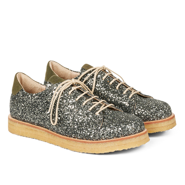 Sneaker in glitter with plateau sole