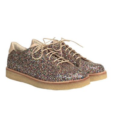 Sneaker in glitter with plateau sole