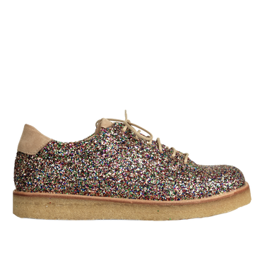 Sneaker in glitter with plateau sole