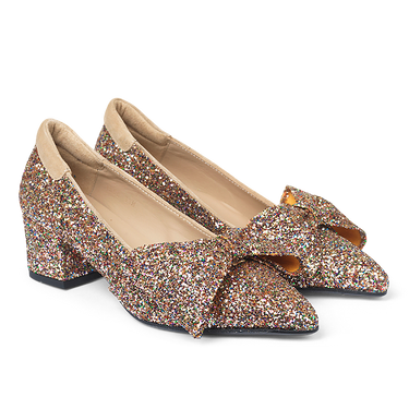 Sparkling glitter bow pump