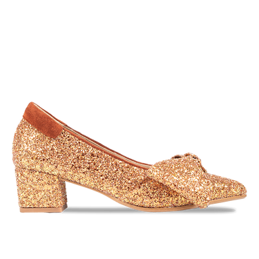 Bow pump in sparkling glitter