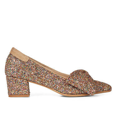 Bow pump in sparkling glitter