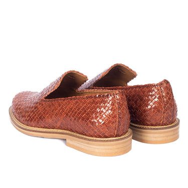 Hand-braided loafer with decorative trim