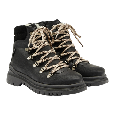 TEX-Lace-up boot with zipper and wool lining