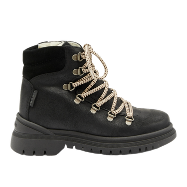 TEX-Lace-up boot with zipper and wool lining