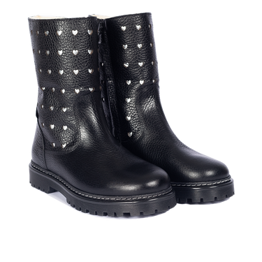 TEX-boot with perforated silver hearts