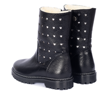 TEX-boot with perforated silver hearts