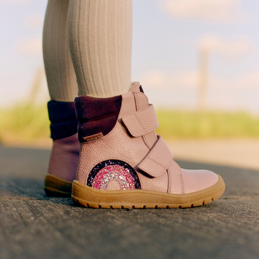 TEX-boot with sparkling glitter rainbow