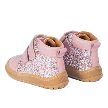 Mit-cut sneaker with sparkling glitter