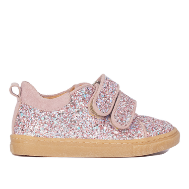 Sparkling glitter sneaker with suede trim