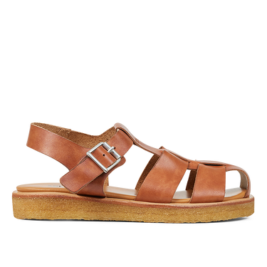 Sandal with buckle and closed toe