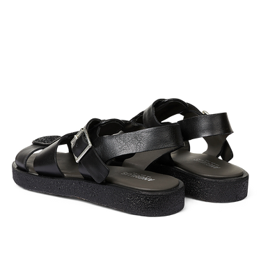 Sandal with glitter, buckle and open toe