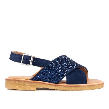 Cross sandal with sparkling glitter detail