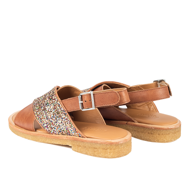 Cross sandal with sparkling glitter detail