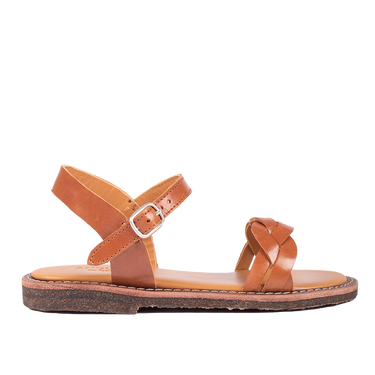 Braid sandal with open toe and buckle closure