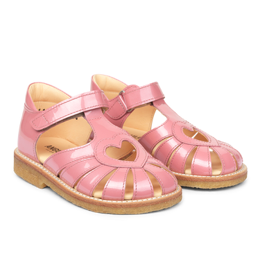 Sandal with heart detail and velcro closure