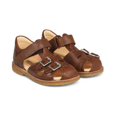 Sandal with adjustable velcro and buckles