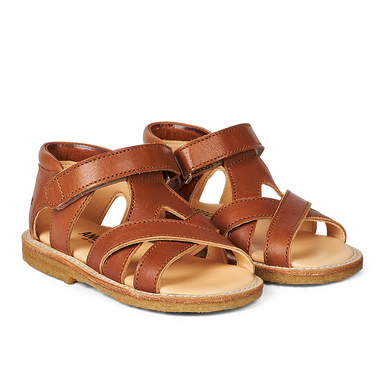 Cross sandal with open toe and velcro closure