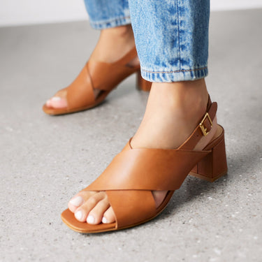 Sandal with block heel