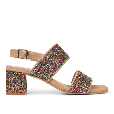 Strap sandal in sparkling glitter