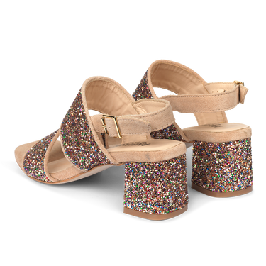 Strap sandal in sparkling glitter