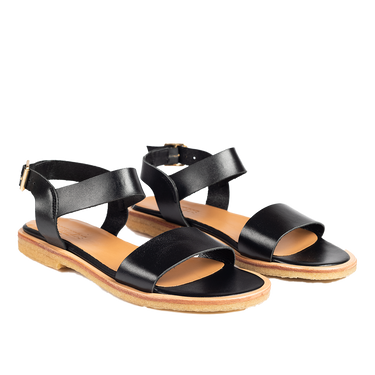 Sandal with gold buckle