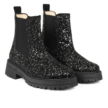 Glitter chelsea Boot on track sole