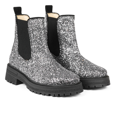 Glitter chelsea Boot on track sole