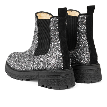 Glitter chelsea Boot on track sole