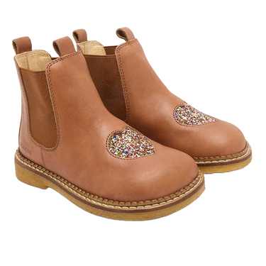 Chelsea Boot with glitter heart