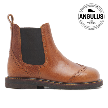 Chelsea boot with brogue hole pattern