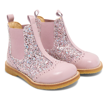 Chelsea boot with Glitter and brogues details