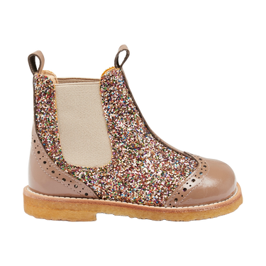 Chelsea boot with Glitter and brogues details