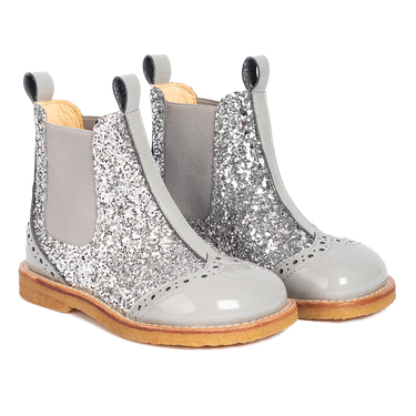 Chelsea boot with Glitter and brogues details