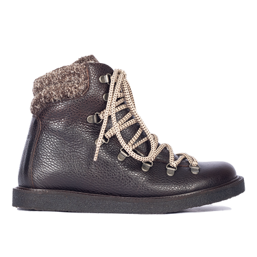 Winter lace-up boot with soft wool lining