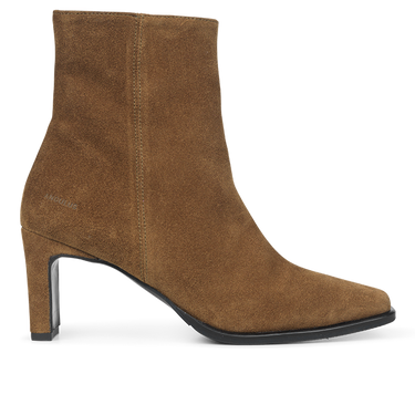 Block heel boot with zipper