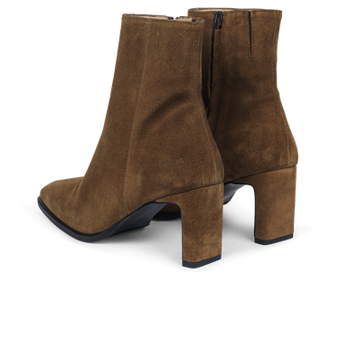 Block heel boot with zipper