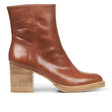 Block heel boot with zipper