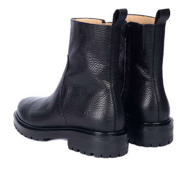 Chunky leather boot with zipper