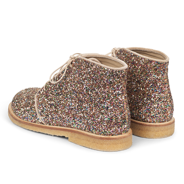 Lace-up boot in glitter