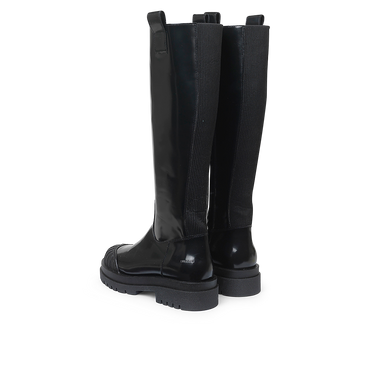 High shaft boot with zipper