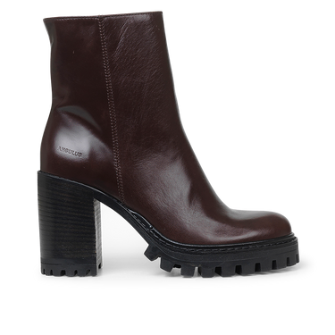 Block heel boot with zipper