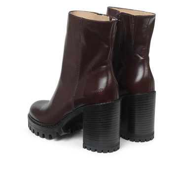 Block heel boot with zipper