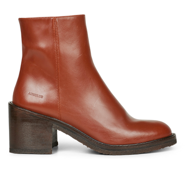 Block heel boot with zipper