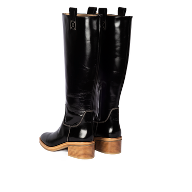 High-leg boot with block heel