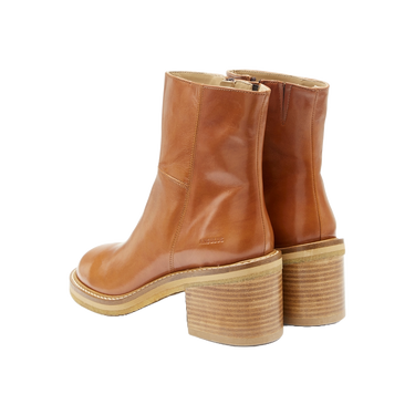 Block heel boot with zipper